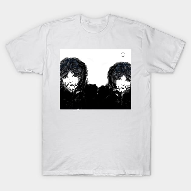 Twinned with dull. Cartoon portrait art. T-Shirt by grantwilson